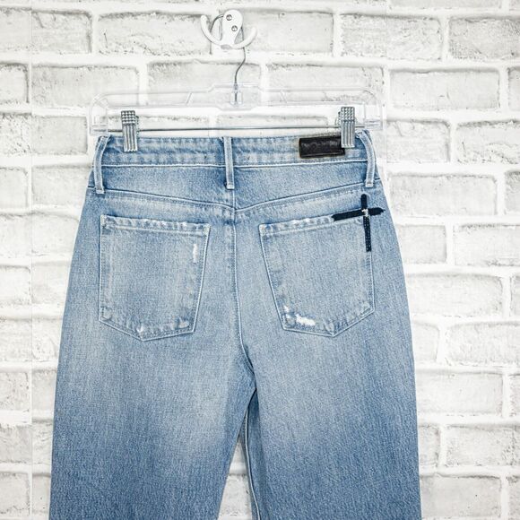 RtA Straight Leg Denim Jeans Distressed Ripped light wash Size 23 - Picture 6 of 10